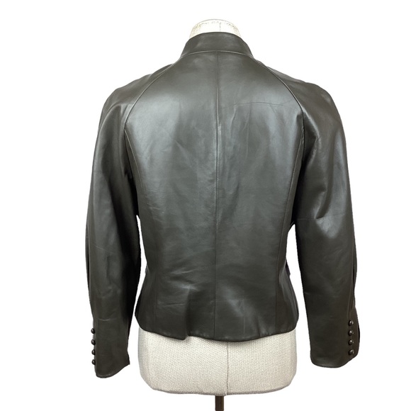 Per Se Leather Jacket Zip Up Dark Gray - Picture 2 of 14